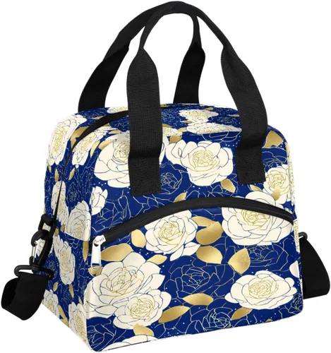 Vista 42 de Pardick Bolsa de almuerzo aislada con diseño de galaxia colorida para mujeres y hombres y adultos, con purpurina, grande, hielera, térmica A01