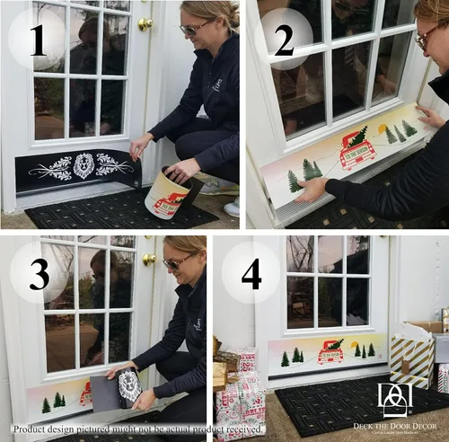 Vista 4 de Deck the Door Decor Placas magnéticas intercambiables para puertas de acero (6 x 30 pulgadas, Chevron/Merry Christmas/Witch Ride)