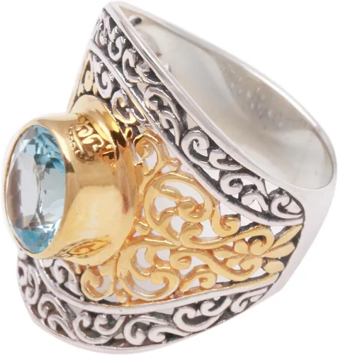 Vista 5 de NOVICA - Anillo de piedra preciosa para niñas y mujeres