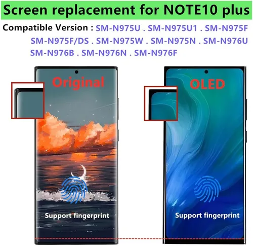 Vista 2 de OLED para Samsung Galaxy Note10 Plus 5G Pantalla LCD táctil Montaje de pantalla táctil Soporte de huellas dactilares y S-Pen Galaxy NOTE10 Plus