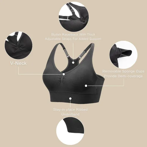Vista 5 de Coobie Sujetador deportivo Fusion Racer Back sin costuras para mujer