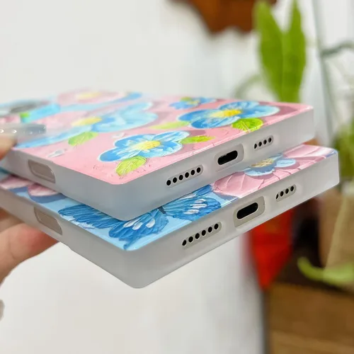 Vista 7 de Funda de silicona suave compatible con iPhone 17 de 6.3 pulgadas, funda protectora de silicona suave para mujer (mariposa azul)