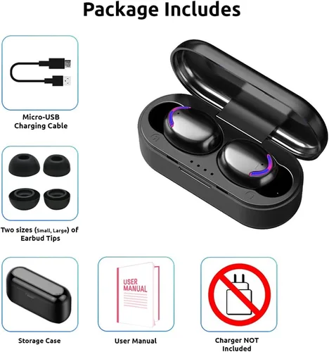 Vista 7 de Auriculares inalámbricos V5.1 de viaje delgados compatibles con tu Xiaomi Poco M3 actualizada, funda micro delgada con micrófono cuádruple 8D Bass