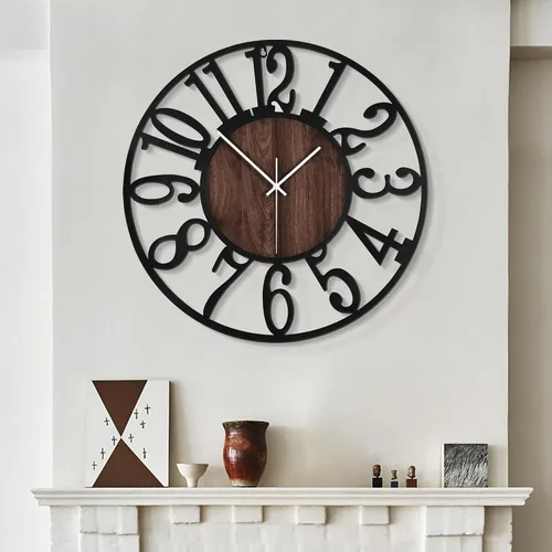 Vista 16 de LEIKE Relojes de Pared Grandes, Silenciosos, Sin Tictac, Funcionan con Baterías, Rústico Redondo Moderno Gran Reloj de Pared de Madera para Sala