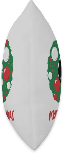 Vista 2 de jovy fits Meowy Wreath Almohada fea de regalo de Navidad para gato, 16 x 16 pulgadas, multicolor