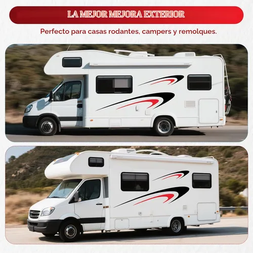 Vista 3 de Juego de 6 calcomanías gráficas grandes para caravana, juego de calcomanías de vinilo para carrocería de automóvil, calcomanías universales