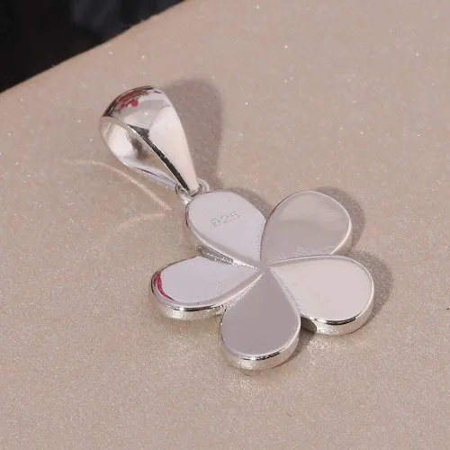 Vista 5 de CiNily Collar con colgante de hoja de ópaloflor para mujer, chapado en plata, regalo de joyería