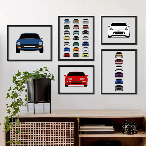 Vista 5 de Custom Car Posters Handmade Poster compatible with Nissan Skyline GT-R KPGC110 1973 Print Wall Art Décor - 8x10 Metallic Print (Unframed)