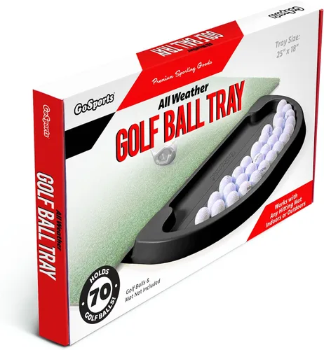 Vista 6 de GoSports All-Weather Golf Ball Trays with 70 Ball Capacity - Black or Green - Compatible with All Hitting Mats
