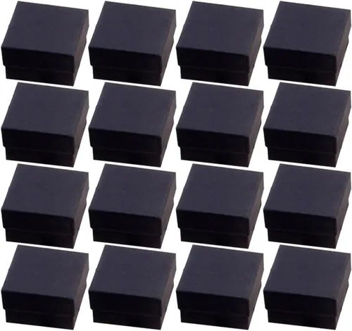 Vista 9 de EXCEART Cajas de regalo negras, 144 unidades, collar de estraza negra, aretes, caja de cartón para joyería, caja de regalo de cartón, caja de regalo