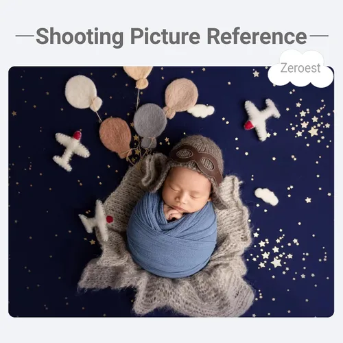 Vista 7 de Zeroest Accesorios de fotografía para bebé, sombreros de piloto, trajes de sesión de fotos, disfraz de ganchillo para niño y niña, sombrero de punto