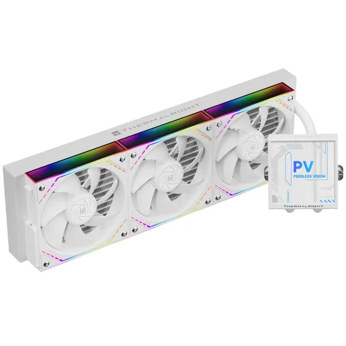 Vista 9 de Thermalright Peerless Vision 360 ARGB - Enfriador líquido de CPU Aio negro, pantalla IPS con resolución de 480 x 480, 60 HZ, ventilador de CPU