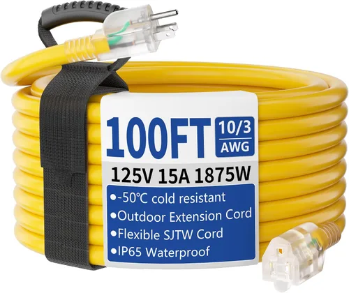 Vista 13 de Cable de extensión de 50 pies para exteriores/interiores con Amarillo
