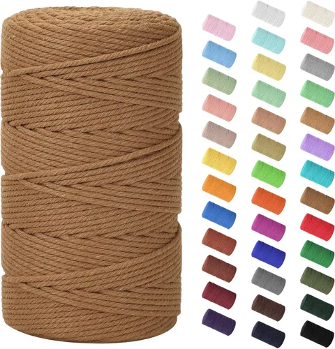 Vista 24 de Cuerda de macramé de 0.079 in x 220 yardas (656 pies), cuerda de algodón natural para colgar en la pared, ganchos de plantas, manualidades Verde