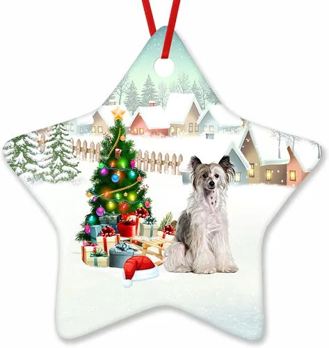 Vista 14 de Prezzy Airedale Terrier - Adorno para decoración de árbol de Navidad, regalos lindos para amantes de los perros, para familiares y amigos, nuevo