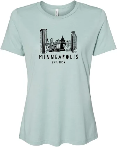 Vista 26 de Cute Women's Screen Printed Crew Neck Tee, Shirts With Sayings, Dusty Blue or Olive