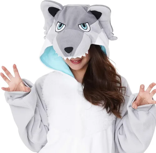 Vista 6 de Disfraz de Kigurumi de Lobo de Plata