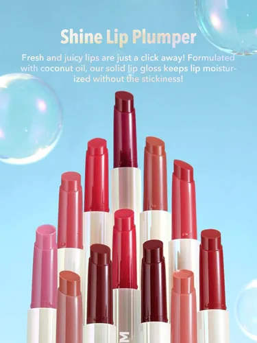 Vista 6 de SHEGLAM PoutPerfect - Lápiz labial sólido hidratante no pegajoso con aceite de coco, temporada de bayas