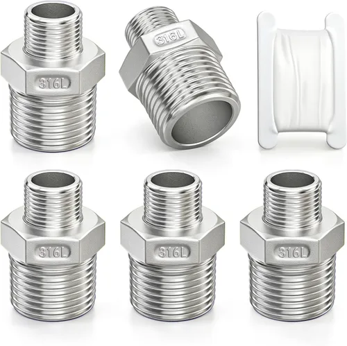 Vista 22 de TAISHER 10 pezones hexagonales 316L, montaje de tubería 3/8 "macho NPT