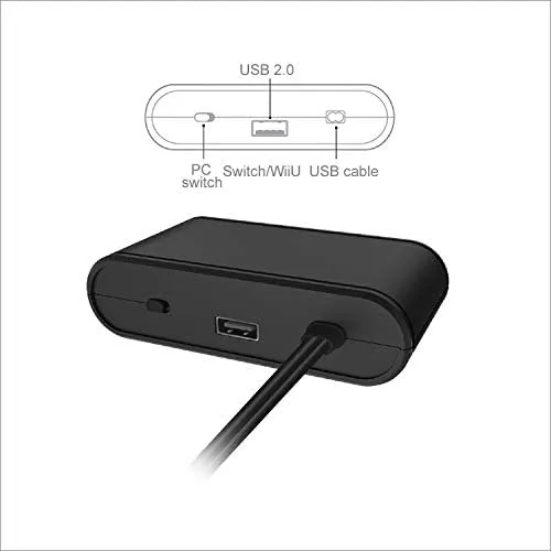 Vista 2 de Adaptador Dobe Gamecube para Nintendo Switch Gamecube Controller Adapter y WII U y PC Adapter, compatible con Nintendo Switch, Super Smash Bros