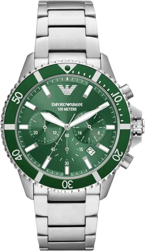 Vista 19 de Emporio Armani World Explorer Dive-Inspired Men's Watch with Stainless Steel, Silicone or Leather Band