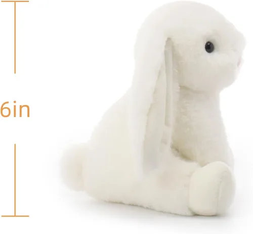 Vista 5 de Apricot Lamb Peluche de conejo crema para niños, juguetes de peluche suaves y lindos para bebés niñas y niños, 6 pulgadas