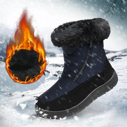 Vista 7 de Cheval Winter Snow Boots for Women, Fur Lined Warm Booties, Outdoor Anti-slip Waterproof Comfortable Short Boot, Botas De Invierno Para Mujert