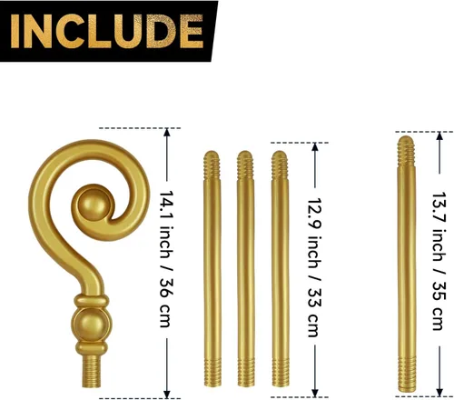 Vista 5 de 61 in Riddler Cane Handheld Staff The Riddler Costume Prop Walking Scepter Interrogación Mark Cane Dorado-1