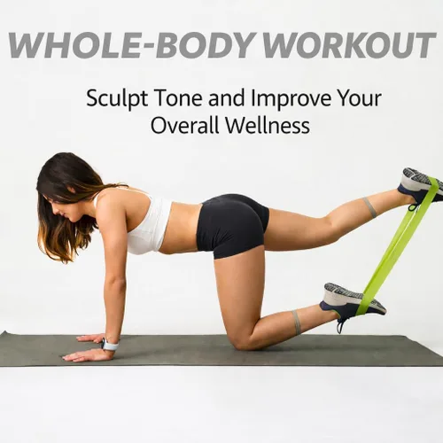 Vista 3 de New Horrizon Bandas de resistencia para entrenamiento, juego de 5 con bolsa de transporte, bandas de ejercicio de resistencia para entrenamiento