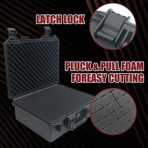 Vista 5 de Sutekus Funda rígida para pistola Estuche para pistola impermeable con accesorios de arma de espuma