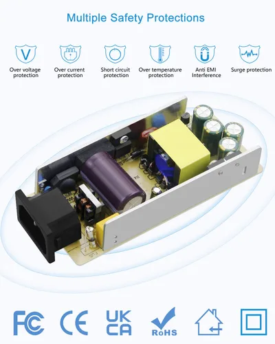 Vista 4 de ALITOVE Fuente de alimentación de 12 V, 5 A, 12 voltios, CC, 60 W, adaptador de corriente de 100 ~ 240 V CA a CC 12 V, convertidor de 5 amperios 4A