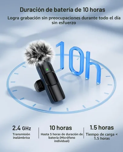 Vista 10 de MENERESAS Mini micrófono 3 en 1 para iPhone: Micrófonos Lavalier inalámbricos para iOS/Android/Cámara - Micrófono de solapa con reducción de ruido