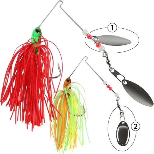 Vista 3 de 6 cebos giratorios para lubina, cebos giratorios para pesca de lubina, trucha, salmón, metal duro, spinnerbaits