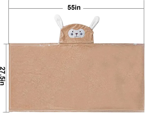 Vista 2 de Visen Toalla con capucha de alta calidad para niños, toalla de baño para niños de tamaño grande de 28 x 55 pulgadas, toalla con capucha ultrasuave