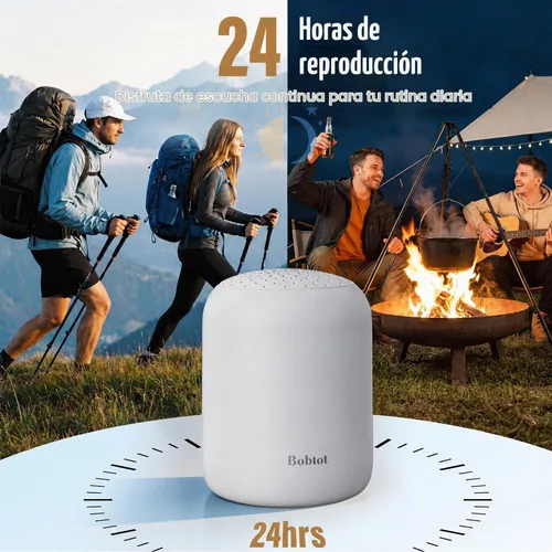 Vista 4 de Bobtot Altavoces portátiles Bluetooth 24H tiempo de reproducción Gris