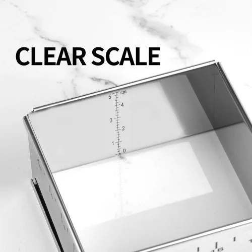 Vista 7 de Molde de anillo extensible de acero inoxidable para tartas con forma cuadrada desmontable, molde de mousse antiadherente para herramientas