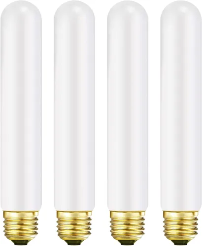 Vista 12 de Leools Bombilla LED esmerilada T10, bombilla LED tubular regulable E26, 8 W igual a 60 W, 3000 K, blanco suave, CRI90+, 600 lm, base E26