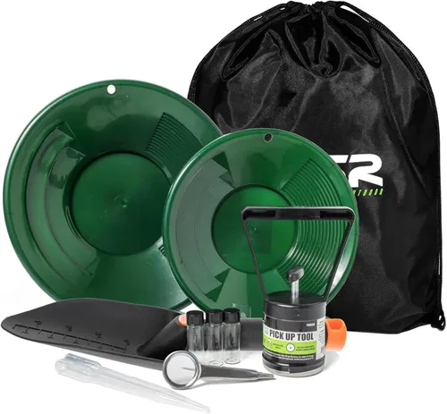 Vista 10 de ASR Outdoor Kit De Pan De Oro Herramientas De Prospección De Fiebre De Oro Accesorios 10pc - Negro