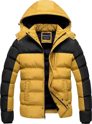 Vista 10 de CREATMO US Chaqueta acolchada para hombre, impermeable, para invierno, abrigo de esquí grueso y cálido