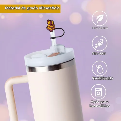 Vista 3 de 6 piezas de tapas de popote mágicas de silicona para taza Stanley de 30 y 40 oz, tapas reutilizables para popotes para accesorios de taza Stanley