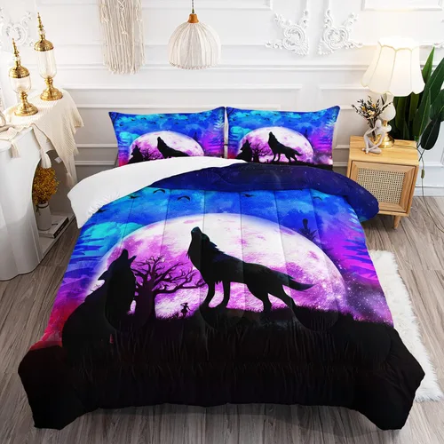 Vista 21 de Juego de edredón de mariposa tamaño individual para niñas, niños y adultos, juego de ropa de cama con patrón de flores de lavanda, juego de cama