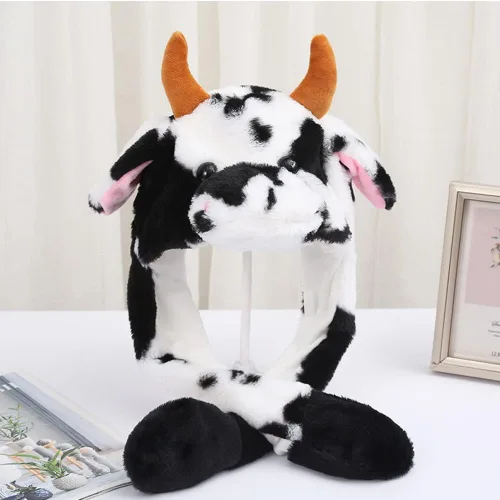 Vista 6 de CICITOYWO Sombrero de Animal de Peluche Divertido con Orejas en Movimiento, Gorra Saltarina Linda, Unisex, Regalo para Niños y Adultos, Fiesta