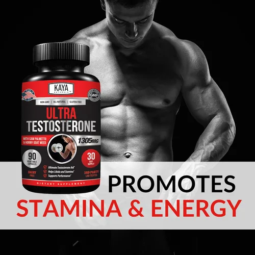 Vista 2 de Kaya Naturals Ultra testosterona - Refuerzo de testosterona para hombre con Tongkat Ali, hierba de cabra cachonda, tribulus, suplemento natural