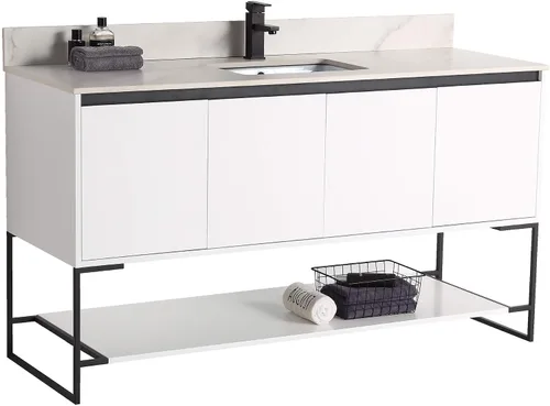 Vista 22 de Mueble de baño URBANIA VANITY con 2 puertas, estante y lavabo