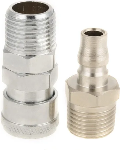 Vista 8 de Juego de acopladores de conexión BSP de 1/2 pulgadas, conector de compresor de aire con enchufe de 4 puertos y 4 enchufes, accesorios de aire