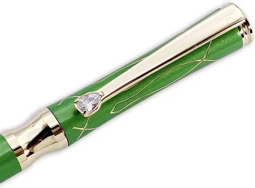 Vista 11 de LACHIEVA LUX Bolígrafo de metal ejecutivo de cristal negro elegante con recambios P900M hechos en Alemania, instrumentos de escritura de lujo y alta