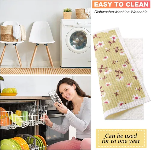 Vista 3 de CHENGU 6 paños de cocina suecos, paños de cocina absorbentes de secado rápido, reutilizables, pequeños trapos de limpieza para mostrador