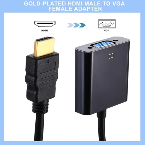 Vista 2 de Yunsailing - Adaptador digital Av a VGA, adaptador de cable de video negro chapado en oro a granel, compatible con Raspberry Pi, monitor