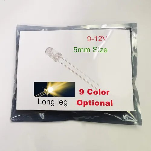 Vista 10 de 50 piezas 12 V 5 mm LED blanco 9 V - 12 V Diodos emisores de luz para grupo de instrumentos