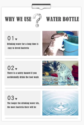 Vista 6 de PStarD Moon - Botella de agua para animales pequeños, conejito, hámster, cobaya, conejo, chinchilla, jerbo, marmota, ardilla (2.7 onzas)